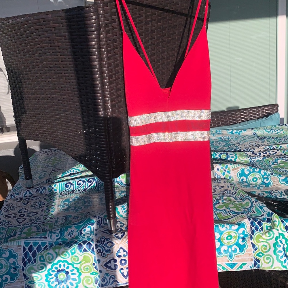 Red rhinestone dress